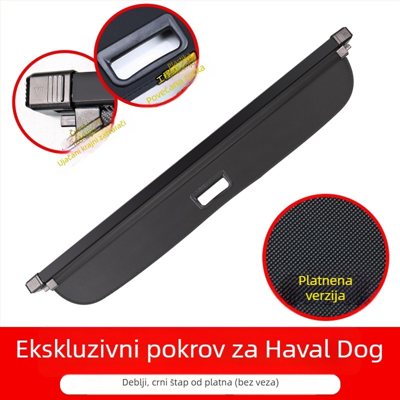 Roleta za prtljažnik i unutarnji podijeljivač za skladištenje za Haval Big Dog 2. generacije, model 23 (Tip: roleta za prtljažnik; Kompatibilnost: Haval Big Dog 2. generacije, model 23; Marka: Other; Funkcija: unutarnja modifikacija)