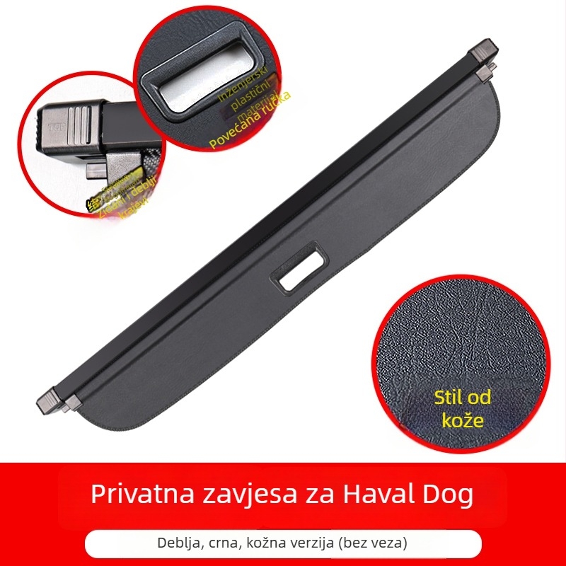 Roleta za prtljažnik i unutarnji podijeljivač za skladištenje za Haval Big Dog 2. generacije, model 23 (Tip: roleta za prtljažnik; Kompatibilnost: Haval Big Dog 2. generacije, model 23; Marka: Other; Funkcija: unutarnja modifikacija)