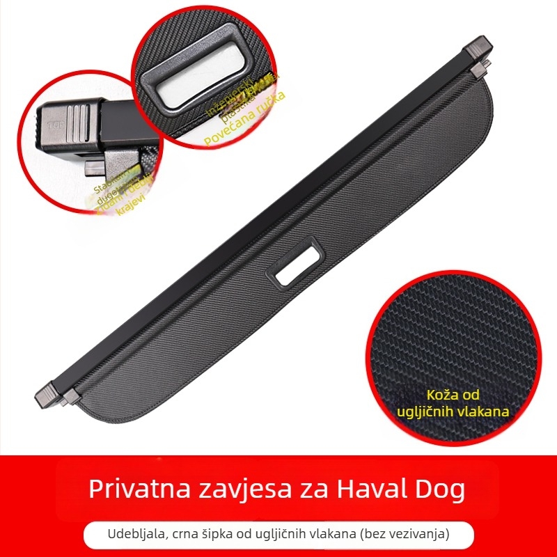 Roleta za prtljažnik i unutarnji podijeljivač za skladištenje za Haval Big Dog 2. generacije, model 23 (Tip: roleta za prtljažnik; Kompatibilnost: Haval Big Dog 2. generacije, model 23; Marka: Other; Funkcija: unutarnja modifikacija)