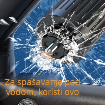 Rongshan Alat za razbijanje prozora automobila, hitni višenamjenski čekić za razbijanje stakla, metalni čekić + PC, težina oko 100 g