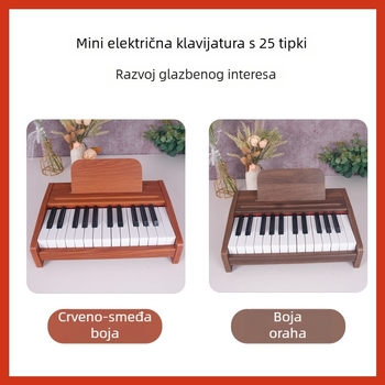 Drveno elektroničko klavijature - igračka za bebe i malu djecu, 37 tipki