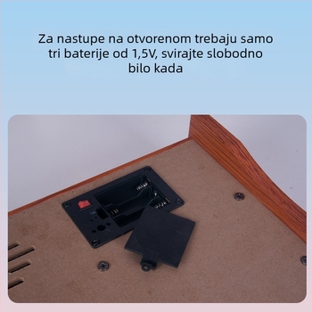 Drveno elektroničko klavijature - igračka za bebe i malu djecu, 37 tipki