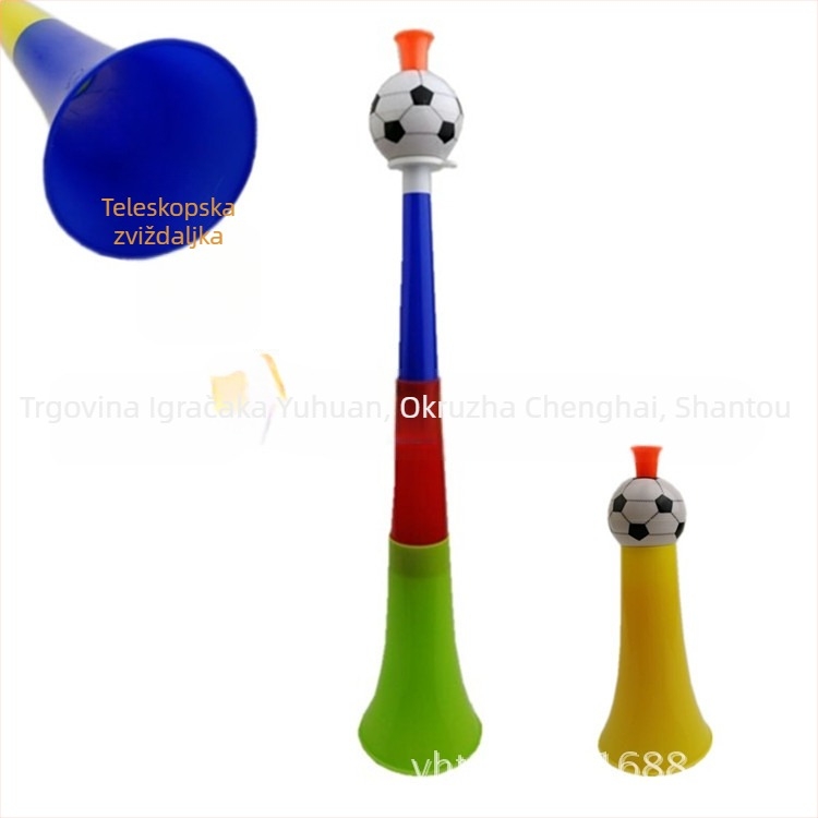 Teleskopski navijački rog za nogomet s zvučnikom, plastični, injekcijsko oblikovan, za djecu 4–6 godina