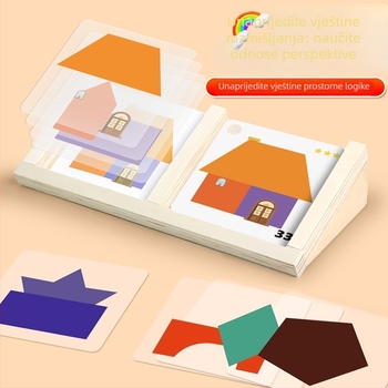 Dječji drveni ravni puzzle: razvija prostornu misao, logiku i maštu; (Materijal: drvo; Uzrast: 4–6 godina; DIY: Da; OEM logo; Kategorija: ravni puzzle)