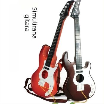 Dječja gitara/bas igračka - (plast materijal; za djecu 4–6 godina; razvija vid, hvatanje, senzornu percepciju i koordinaciju ruka-oko)