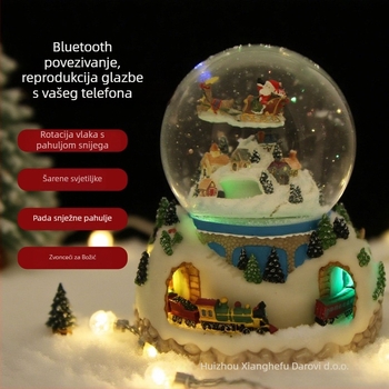 Božićna glazbena kutija s kristalnom kuglom – smola, Dream Crystal House, dar, moderni jednostavan stil, šarena kutija