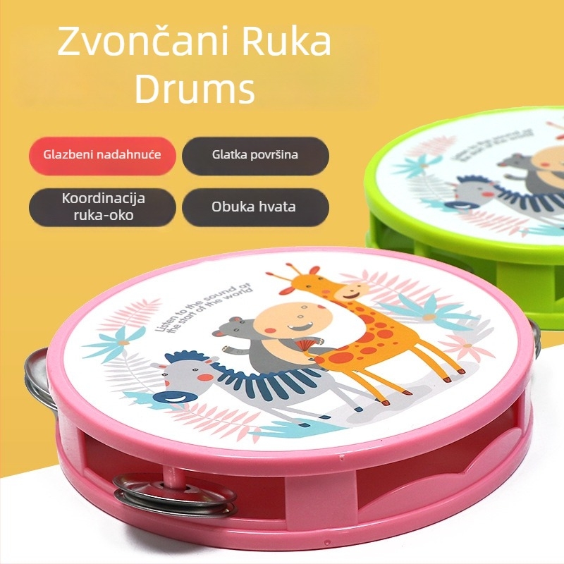 Orff ručni bubanj za djecu – plastični bubanj-igračica za ranu glazbenu edukaciju, uzrast 4–6 godina, razvija emocije, vid, osjetila, sluh i interakciju roditelj-dijete