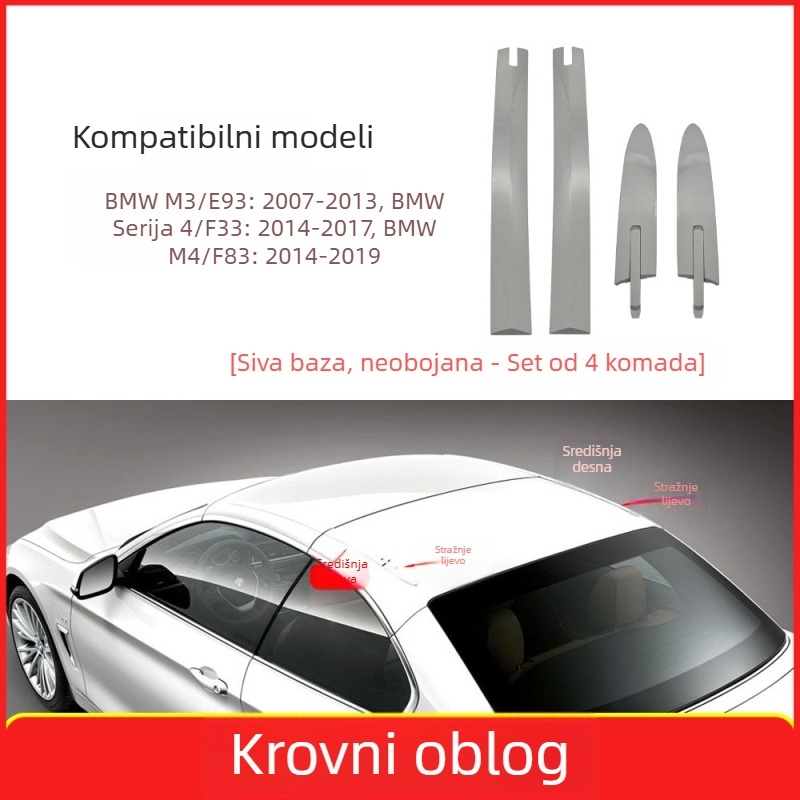 Pamio BMW M3/M4 4 Series Cabriolet Klipsa poklopca šarke krova - Plastika