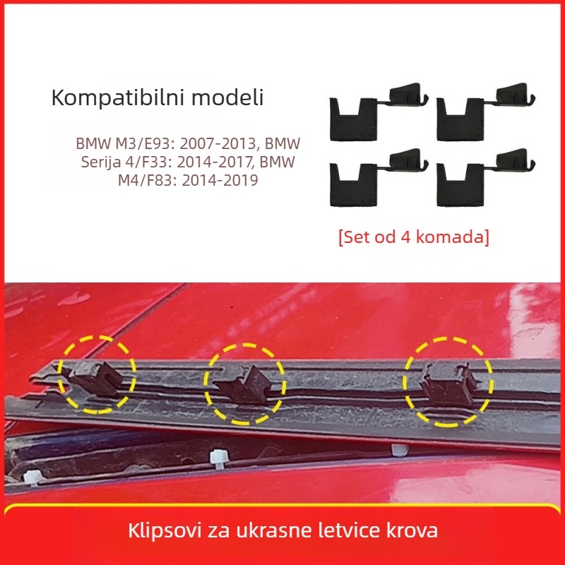 Pamio BMW M3/M4 4 Series Cabriolet Klipsa poklopca šarke krova - Plastika