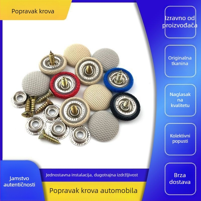 Klip za popravak unutarnjeg krova automobila, bez demontaže — prilagodljiv, uzorci: plaid gray, plaid beige, plaid red, marka: Three Lines