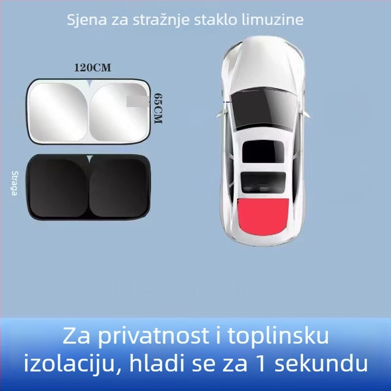 Auto sjenilo za prednje staklo | aluminijska folija | montaža kartom | opća kompatibilnost | tiskanje logotipa dostupno