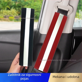 Reflektirajući zaštitnik ramena sigurnosnog pojasa automobila, poliester, 70 g, univerzalni dodatak, tiskano logo