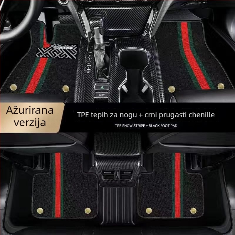 Gumene auto prostirke s mogućnošću printanja logotipa, pogodne za petosjedna vozila, s TPE gumanim nogicama