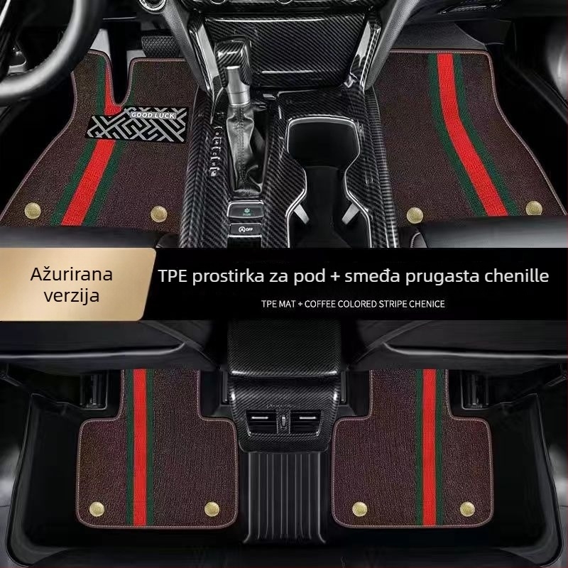 Gumene auto prostirke s mogućnošću printanja logotipa, pogodne za petosjedna vozila, s TPE gumanim nogicama