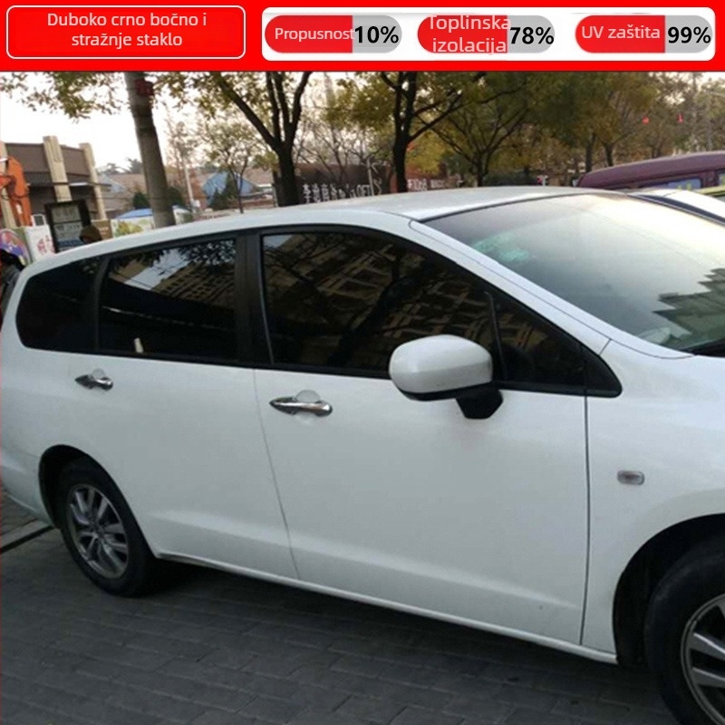Auto film za prozore – samoljepljivi, nano keramička membrana, propusnost 70–80%, UV zaštita 90% i više, serija 1