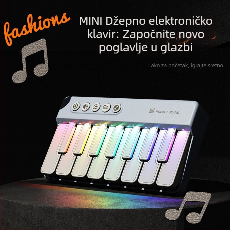 Dječja šarena džepna glazbena klavijatura — prijenosna elektronička klavijatura za sviranje i pjevanje, dječji glazbeni instrument za poklon TK