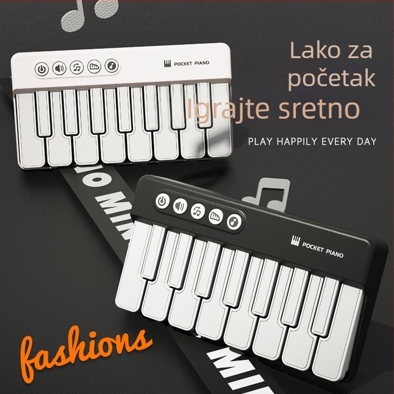 Dječja šarena džepna glazbena klavijatura — prijenosna elektronička klavijatura za sviranje i pjevanje, dječji glazbeni instrument za poklon TK