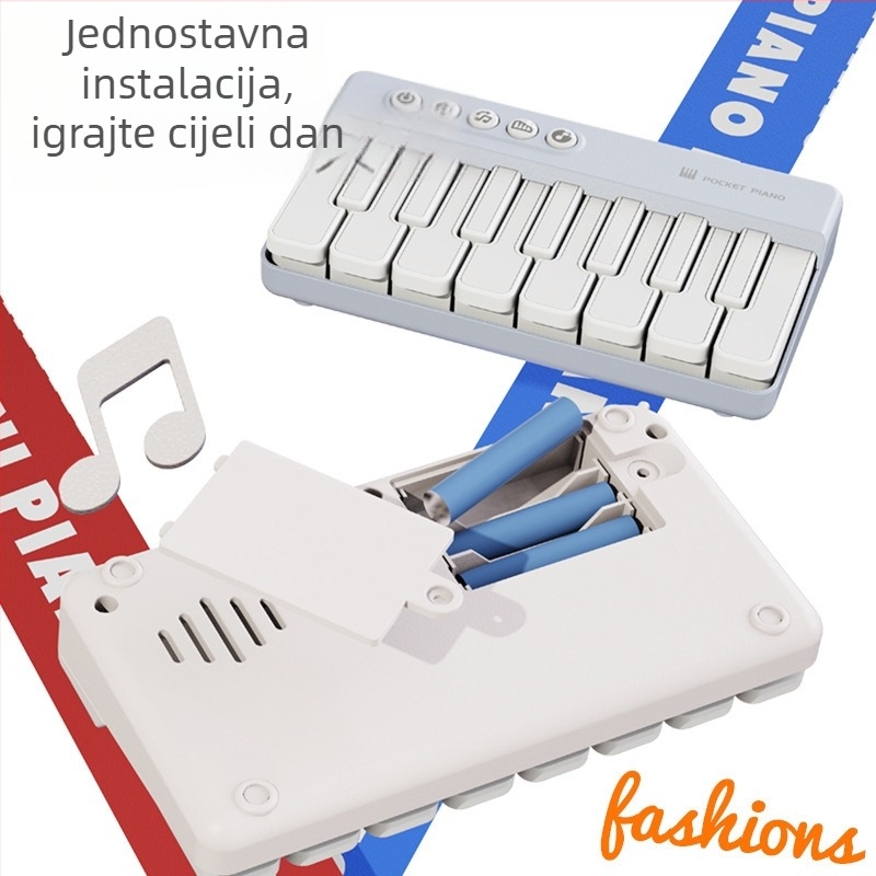 Dječja šarena džepna glazbena klavijatura — prijenosna elektronička klavijatura za sviranje i pjevanje, dječji glazbeni instrument za poklon TK