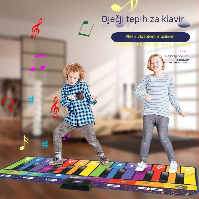 ZIPPY MAT Dječja podloga za klavir s pedalom – materijal OPP-PE, alat za učenje klavira, uzrast 4–6 godina, praktična obuka i poticanje interesa