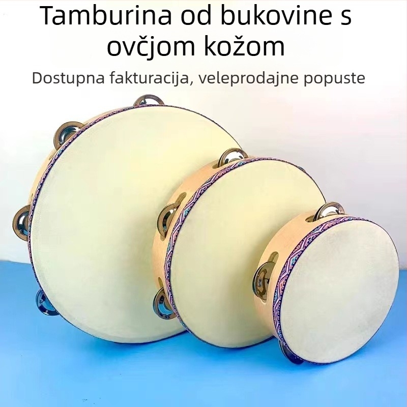 Xiermei tamburin od bukovine s ovčjom kožom — udarni instrument