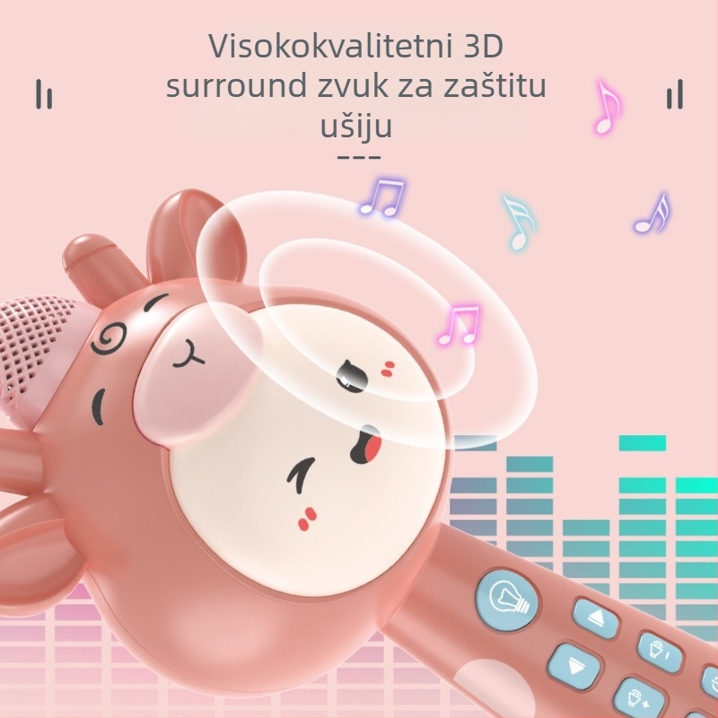 Dječja karaoke mikrofonska igračka s integriranim mikrofonom, plastično kućište, za djecu 0–3 godine, pakiranje u kutiji, 3C certificirano