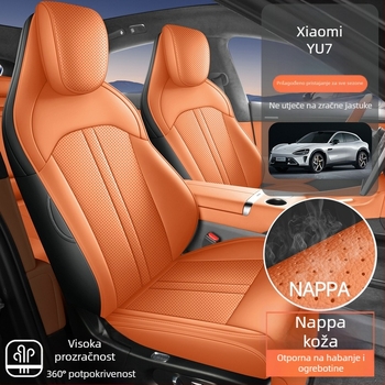 Komplet kožna navlaka za automobilna sjedala za Xiaomi Yu7, univerzalna za sve sezone