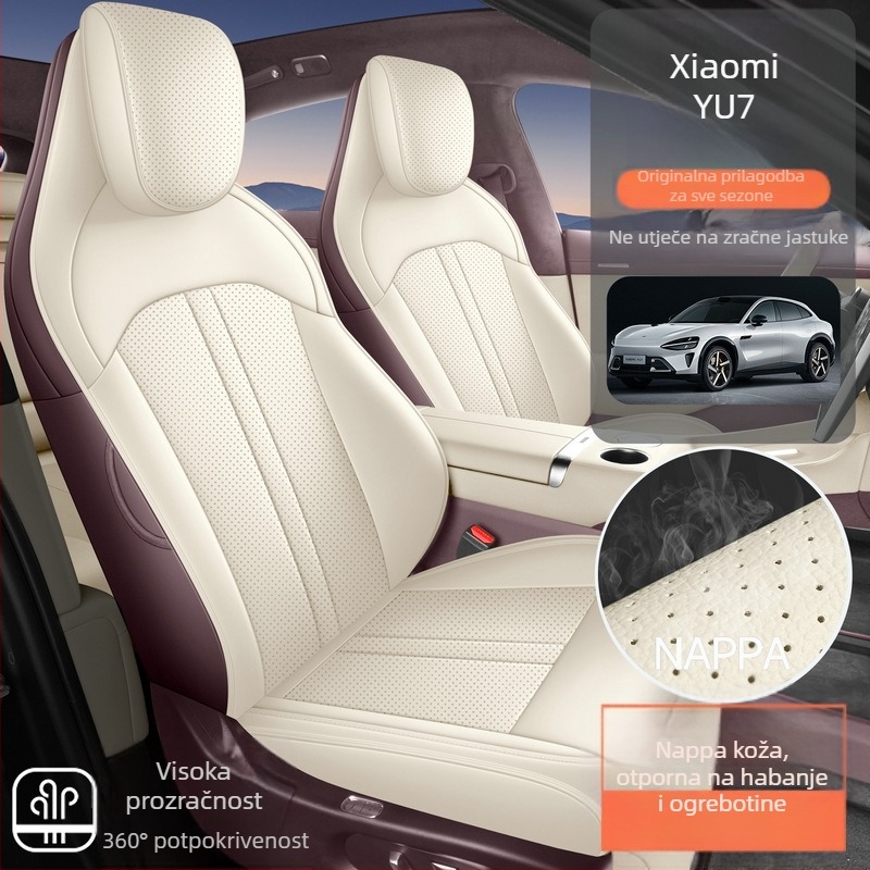 Komplet kožna navlaka za automobilna sjedala za Xiaomi Yu7, univerzalna za sve sezone