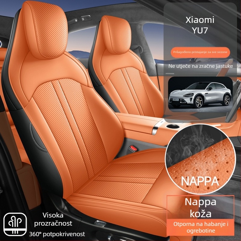 Komplet kožna navlaka za automobilna sjedala za Xiaomi Yu7, univerzalna za sve sezone