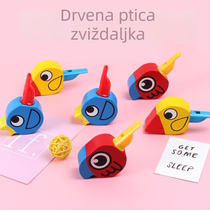 Drvena ptičja zviždaljka s privjeskom – glazbena igračka (Materijal: drvo; Kategorija: ptičja zviždaljka; Prikladna dob: 7–14 godina; 3C konfiguracija: Druge igračke do 14 godina)