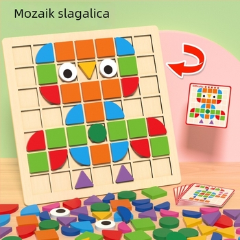 Drveni 3D puzzle s magnetskim tangramom za djecu 4–6 godina, s mogućnošću prilagođenih crteža