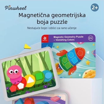 Pinwheel 3D puzzle s magnetskim kristalima i papirom, u željeznoj kutiji, za djecu 0-3 godine