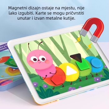 Pinwheel 3D puzzle s magnetskim kristalima i papirom, u željeznoj kutiji, za djecu 0-3 godine