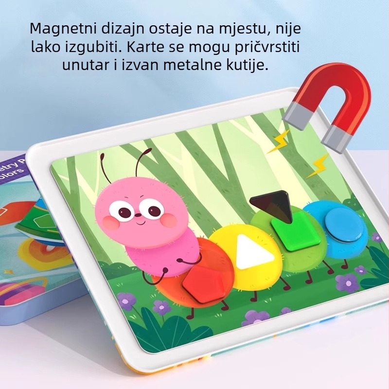 Pinwheel 3D puzzle s magnetskim kristalima i papirom, u željeznoj kutiji, za djecu 0-3 godine