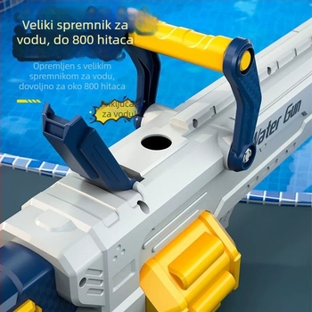 Električni vodeni pištolj od plastike, veliki kapacitet spremnika, visok tlak vode, automatsko usisavanje vode, za uzrast 7-14 godina