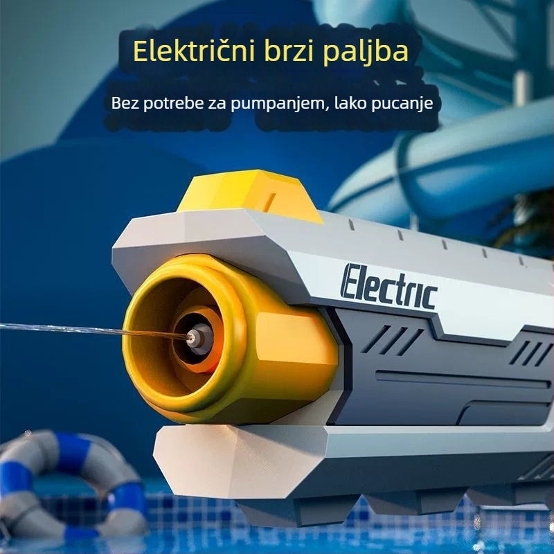Električni vodeni pištolj od plastike, veliki kapacitet spremnika, visok tlak vode, automatsko usisavanje vode, za uzrast 7-14 godina