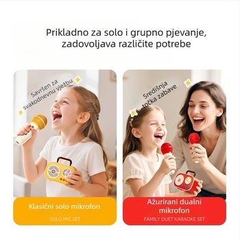 Dječji Bluetooth karaoké mikrofon s ugrađenim zvučnikom, plastično kućište, unisex, za djecu 4-6 godina