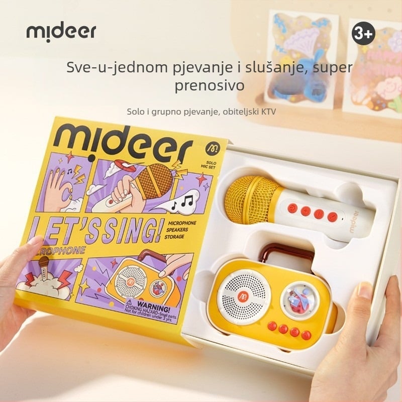 Dječji Bluetooth karaoké mikrofon s ugrađenim zvučnikom, plastično kućište, unisex, za djecu 4-6 godina