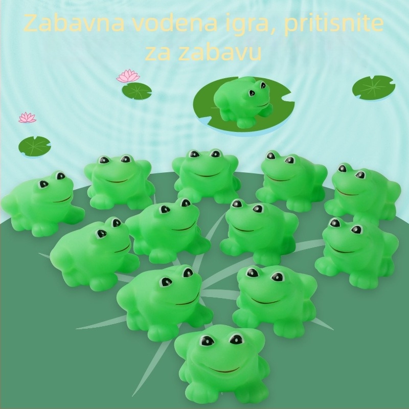 Plastična žaba za kupanje za djecu 3–6 godina, pritiskom glazbena igračka, 3C certifikat 2024012202607355
