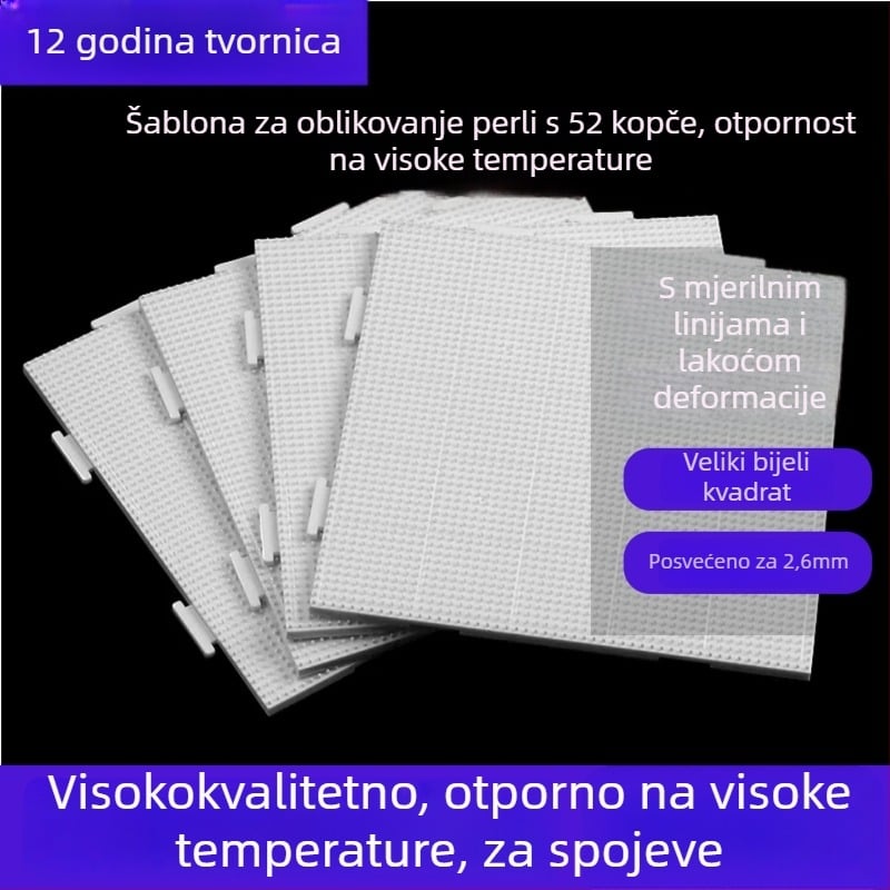 Šablona za beadwork – Veliki kvadrat, 52 klinova, gravirane crte, ploča otporna na visoke temperature