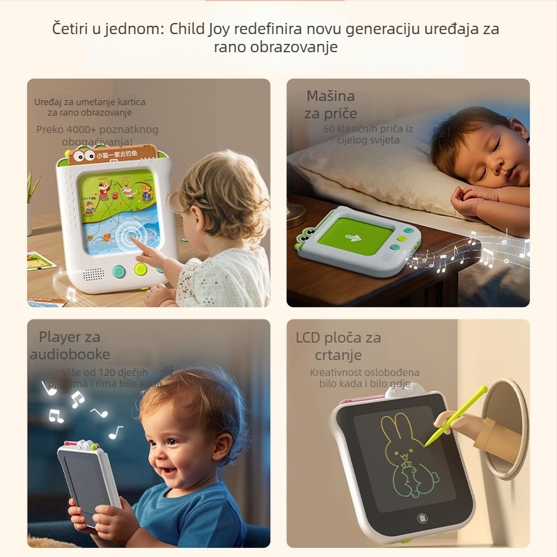 Inteligentno uređaj za rano obrazovanje s karticom i LCD pločom za crtanje, punjiva baterija, prepoznavanje glasa, dodirna interakcija, glazba – za djecu 4–6 godina