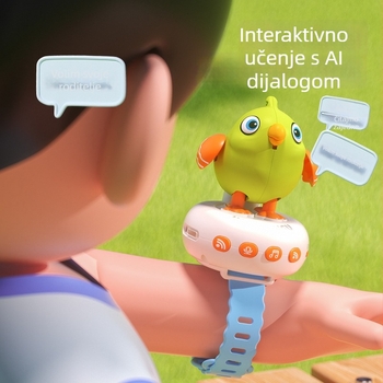 Obrazovni sat-igračka s AI dijalogom, prepoznavanjem glasa, dodirnim senzorom i snimanjem (bez memorije) za djecu od 4 do 6 godina
