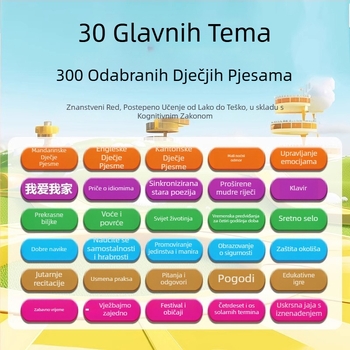 Čitačko pero s 300 dječjih pjesmica — govori zvučna knjiga za rano obrazovanje, dodirna odzivnost, papirnata knjiga, napajanje baterijama, za djecu 4-6 godina.