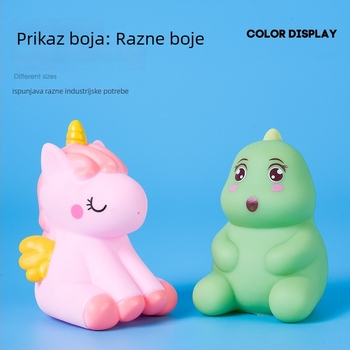 Vinilna igračka za kupanje s jednorogom za bebe, pritisni i zvuk, plivajuća vodena igračka za djecu 0–3 godine