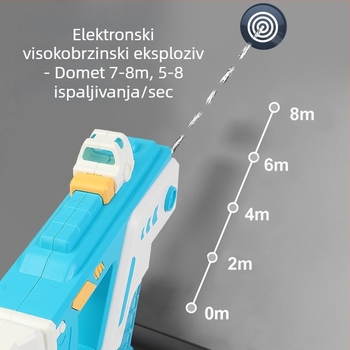 Električni vodeni pištolj s visokim tlakom za djecu 4-6 godina, plastična konstrukcija