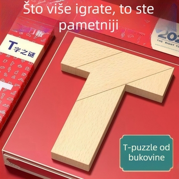 Drveni Tangram slagalica — obrazovna drvena igra za mlade (15–35), napredna težina, mogućnost prilagodbe