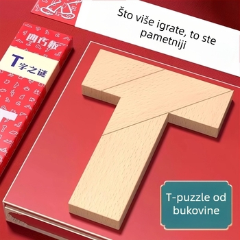 Drveni Tangram slagalica — obrazovna drvena igra za mlade (15–35), napredna težina, mogućnost prilagodbe