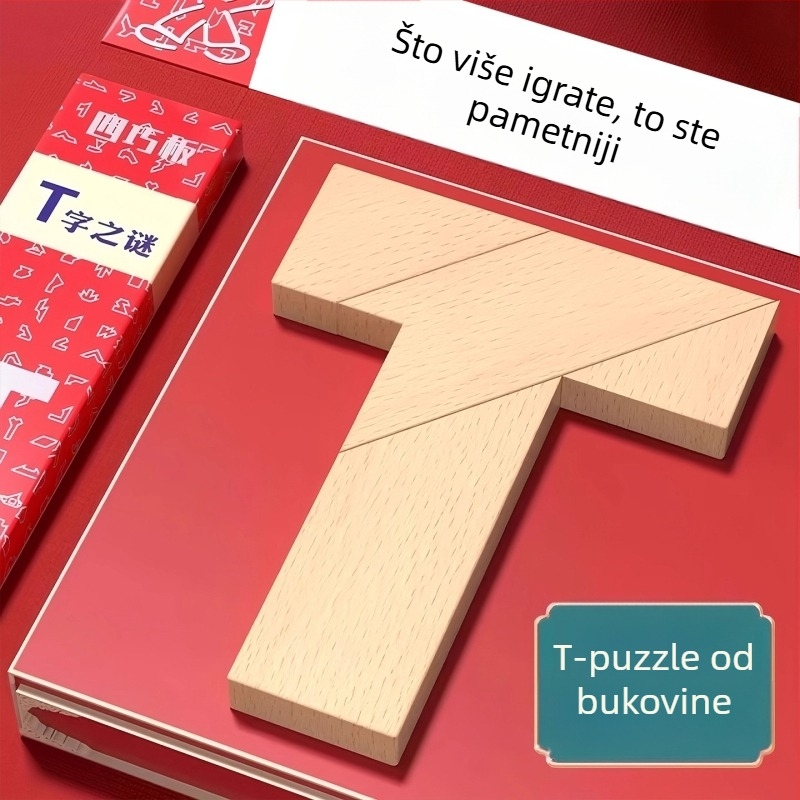 Drveni Tangram slagalica — obrazovna drvena igra za mlade (15–35), napredna težina, mogućnost prilagodbe