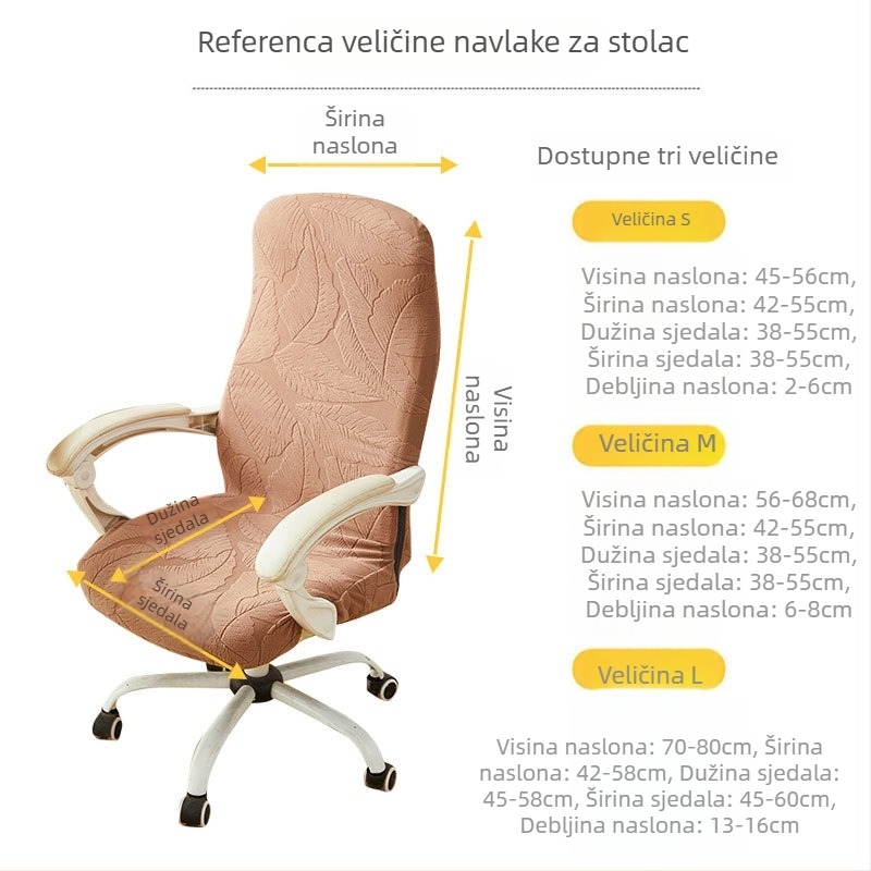 Nova jacquard navlaka za stolicu za ured i dom, prozračna, univerzalna navlaka za sjedište računala