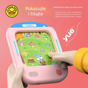 Stroj za učenje jezika, matematike i engleskog s 1–2 GB memorije, punjiv, glazba/glasovne funkcije, litij-ionska baterija, za djecu 4–6 godina