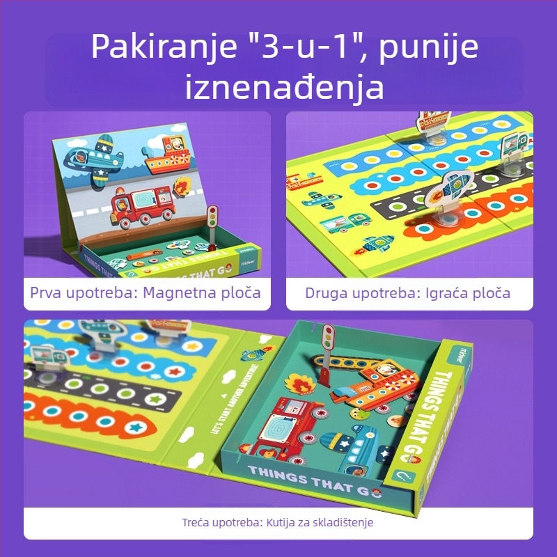 MiDeer edukativna magnetska slagalica ploča za djecu od 4 do 6 godina, geometrijski dizajn i promjena lica